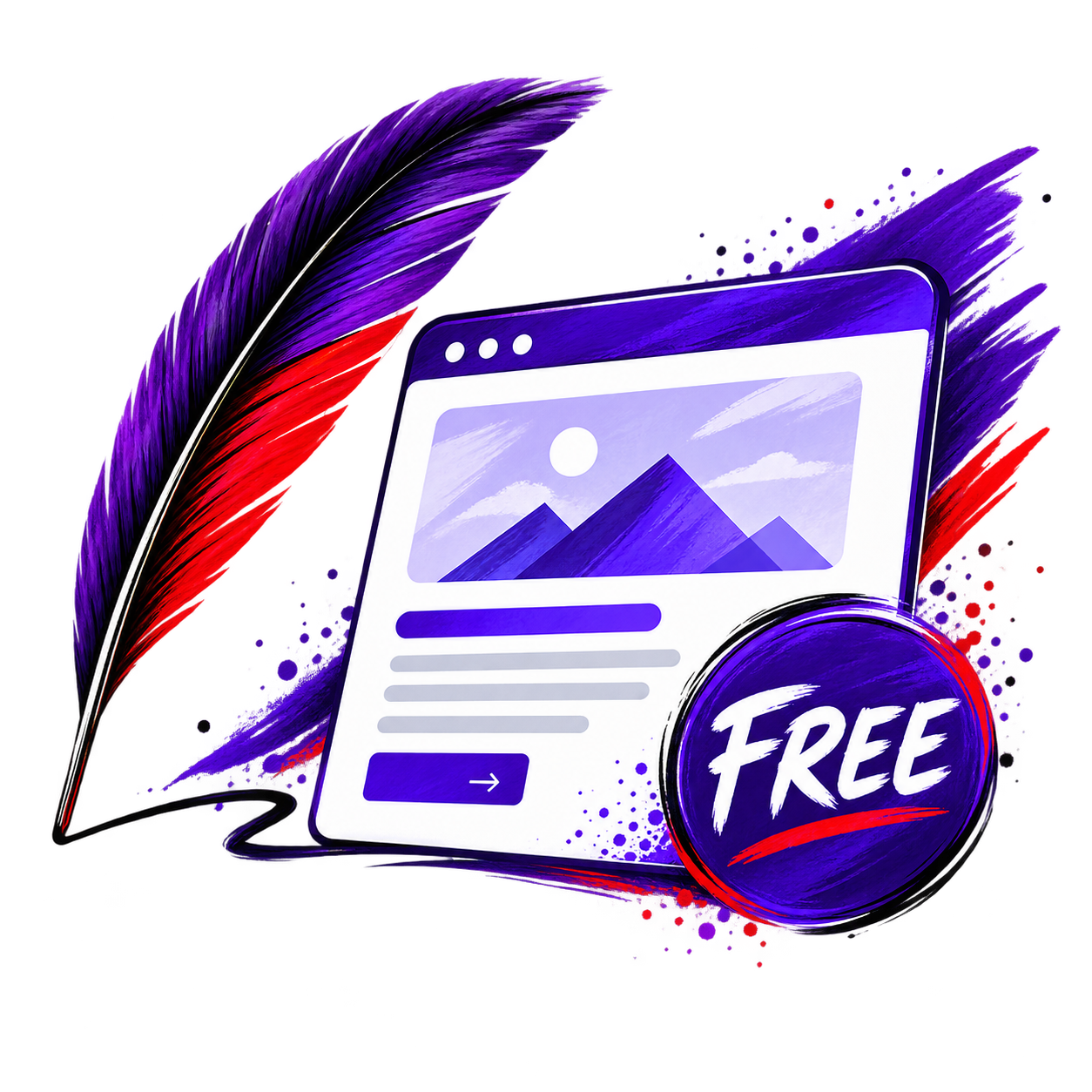 A website platform with a Griffin feather and a clear next step