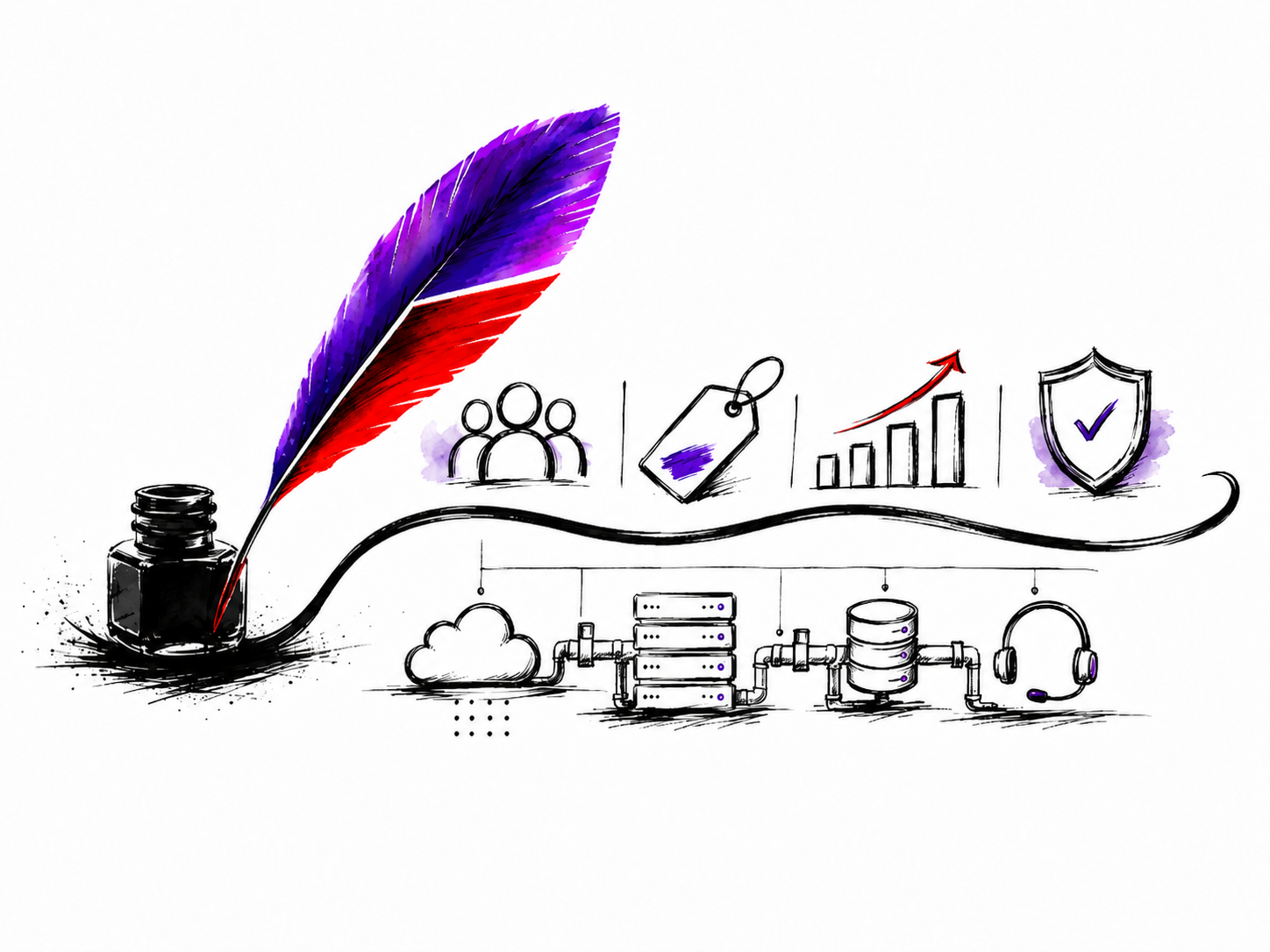 Quill and ink journey linking partner relationships to Griffin infrastructure