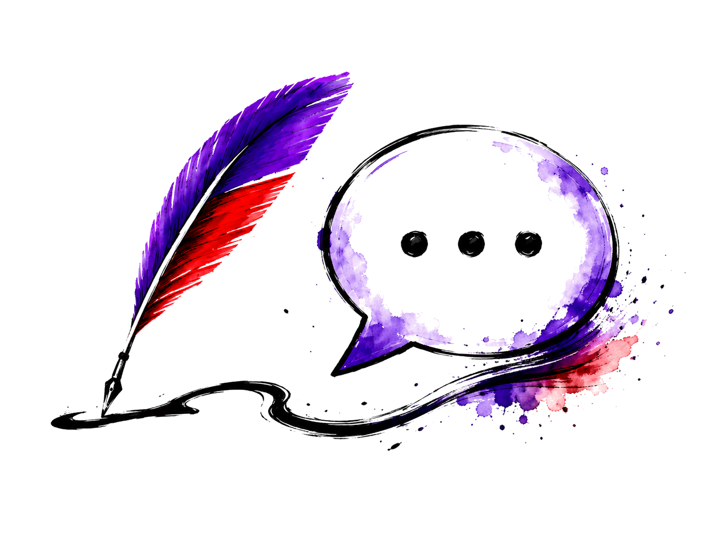 A Griffin quill and conversation bubble representing a human Help route